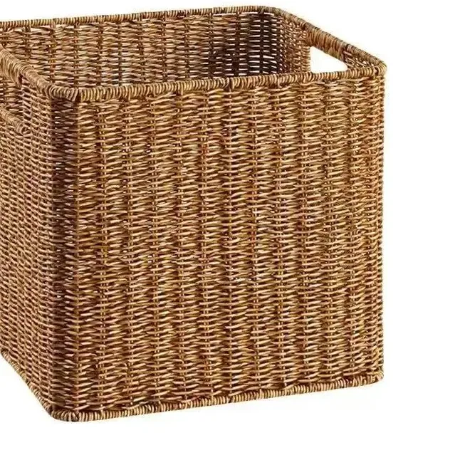 Panier de rangement carré imitation rotin étanche
