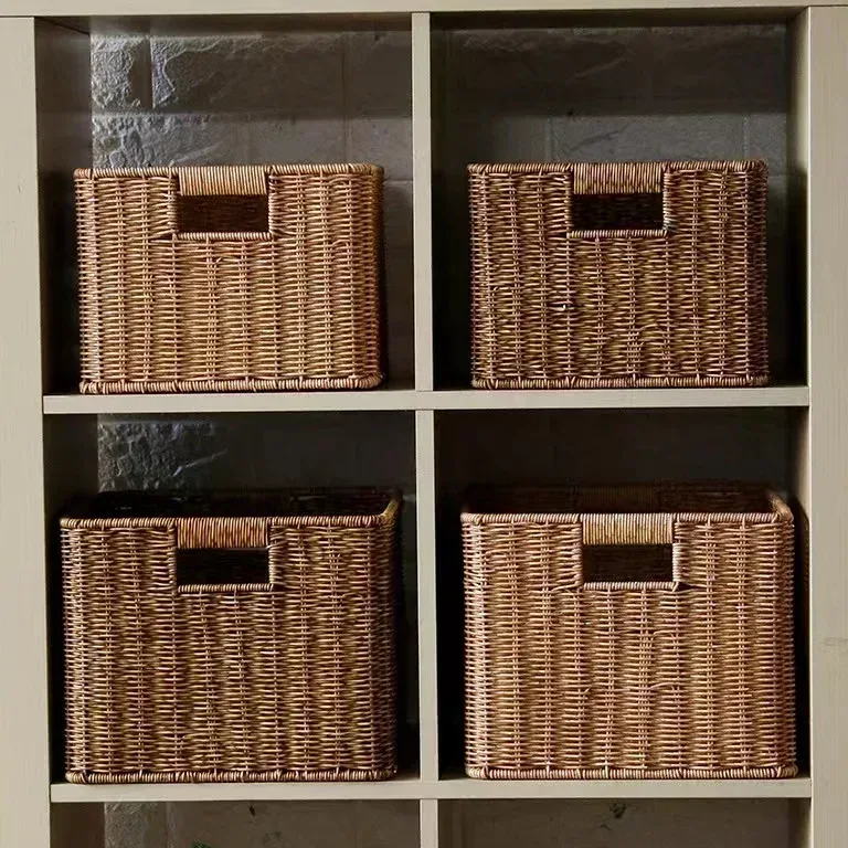Panier de rangement carré imitation rotin étanche – Image 5