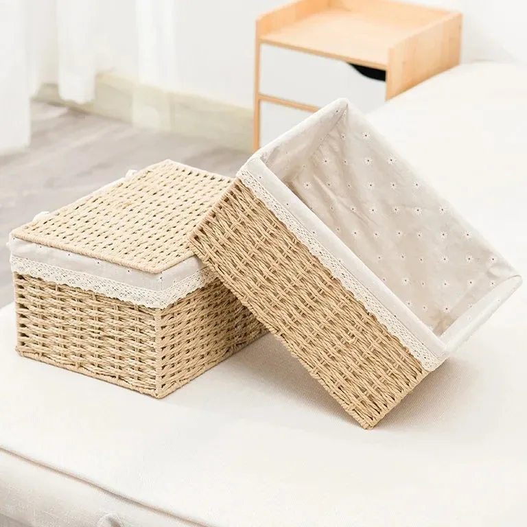 Panier de rangement en osier brun modèle Brun – Image 3