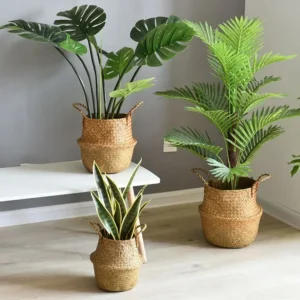 Panier de rangement en osier pour intérieur et jardin