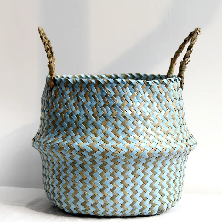 Panier de rangement pliable en osier tressé