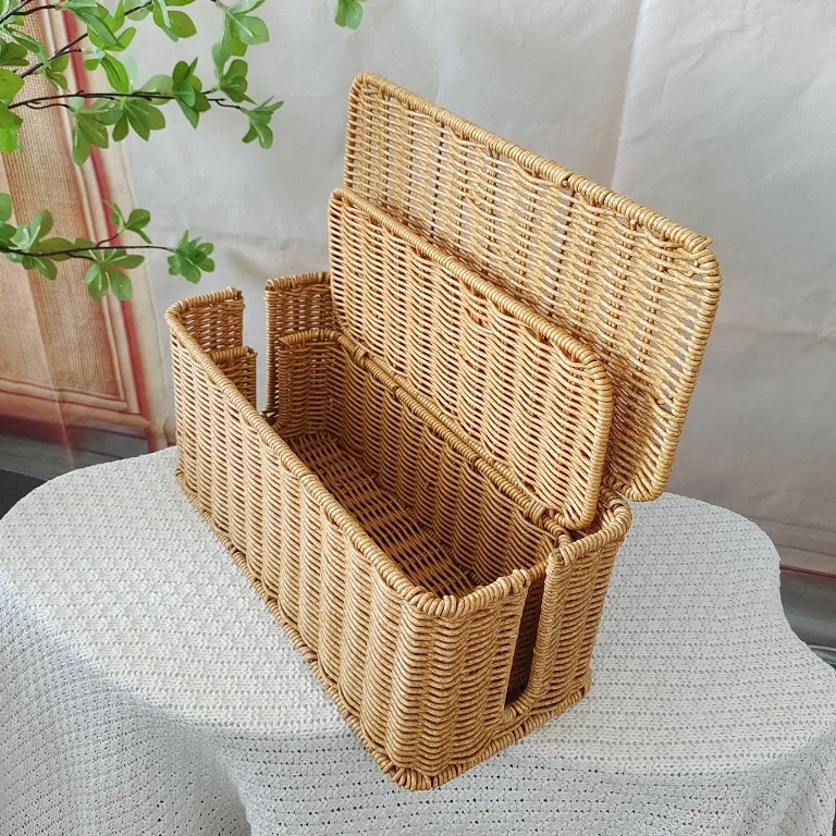 Panier de rangement tressé nordique en PE pour maison – Image 4