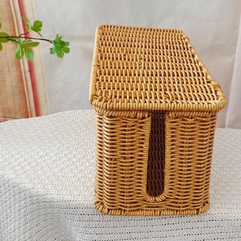 Panier de rangement tressé nordique en PE pour maison – Image 5