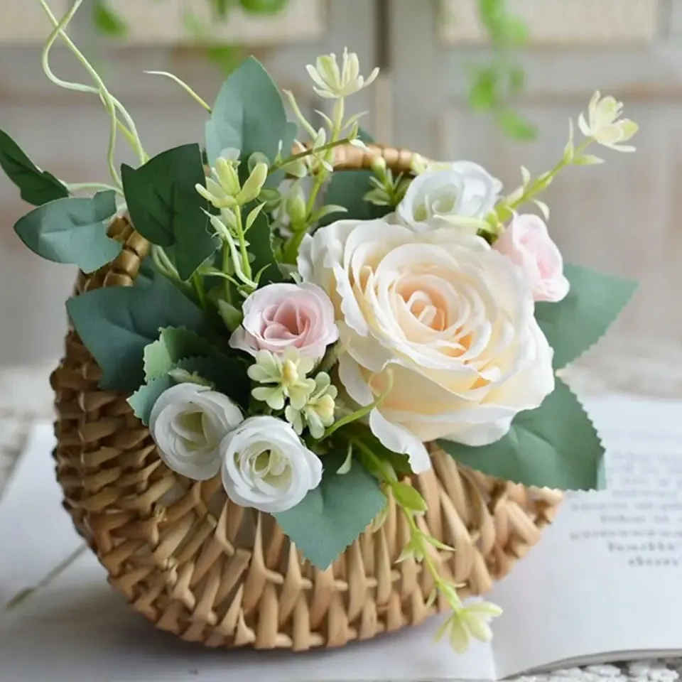 Panier demi-lune en rotin saule — Style 2 – Image 4