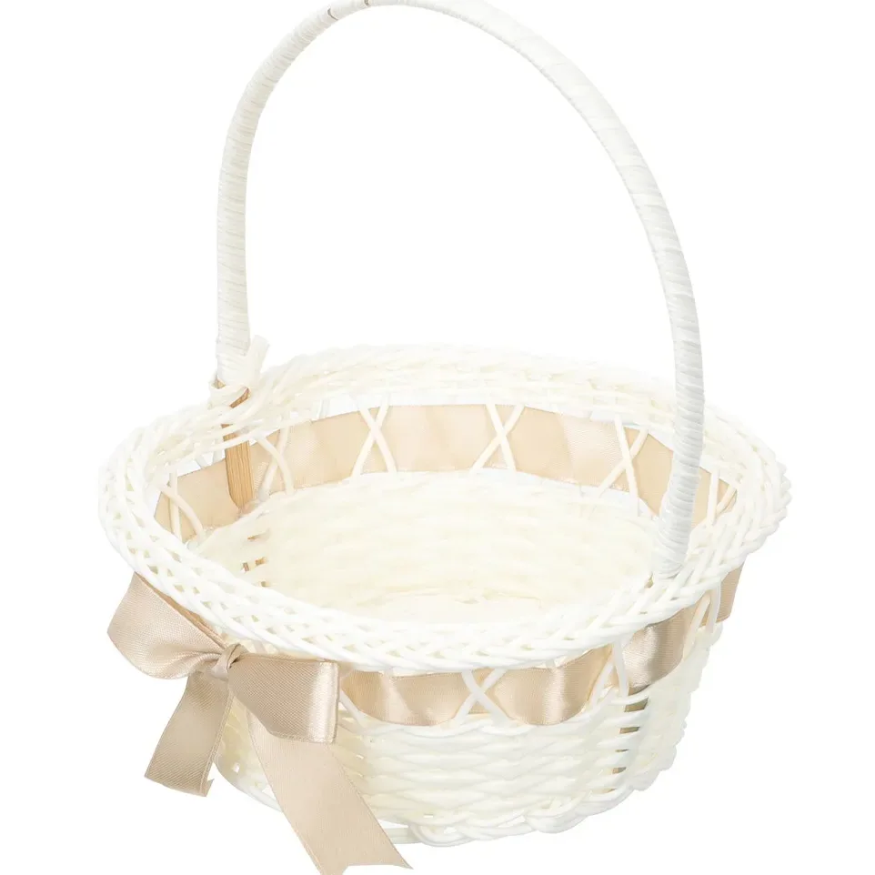Panier demoiselle d'honneur en rotin tressé main – Image 3
