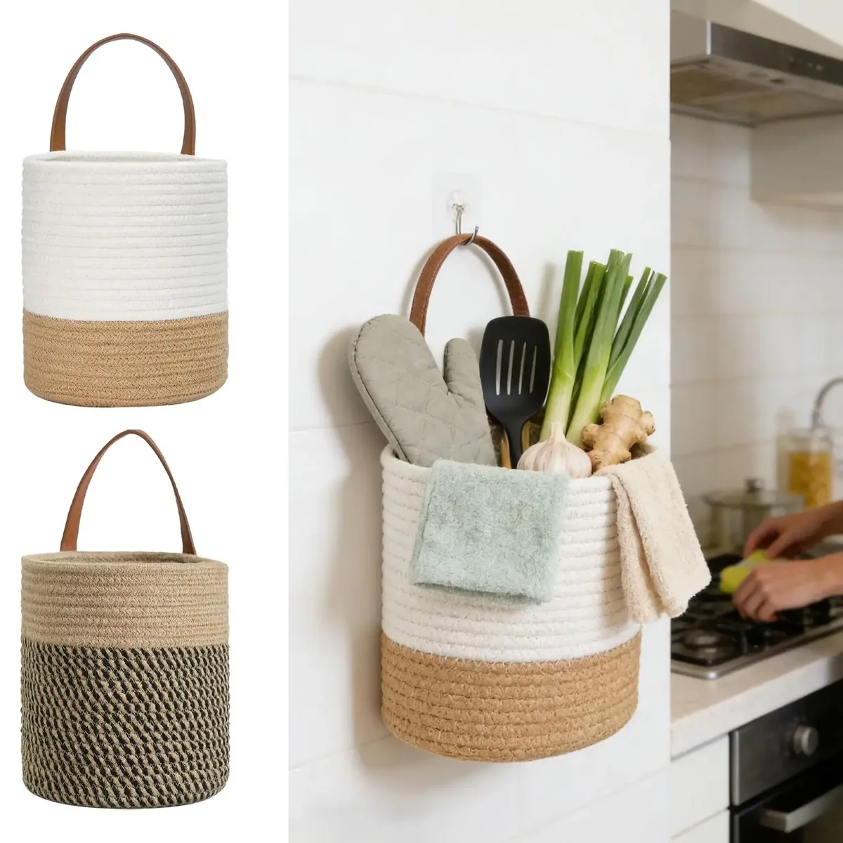 Panier en corde tressée multifonction pour rangement