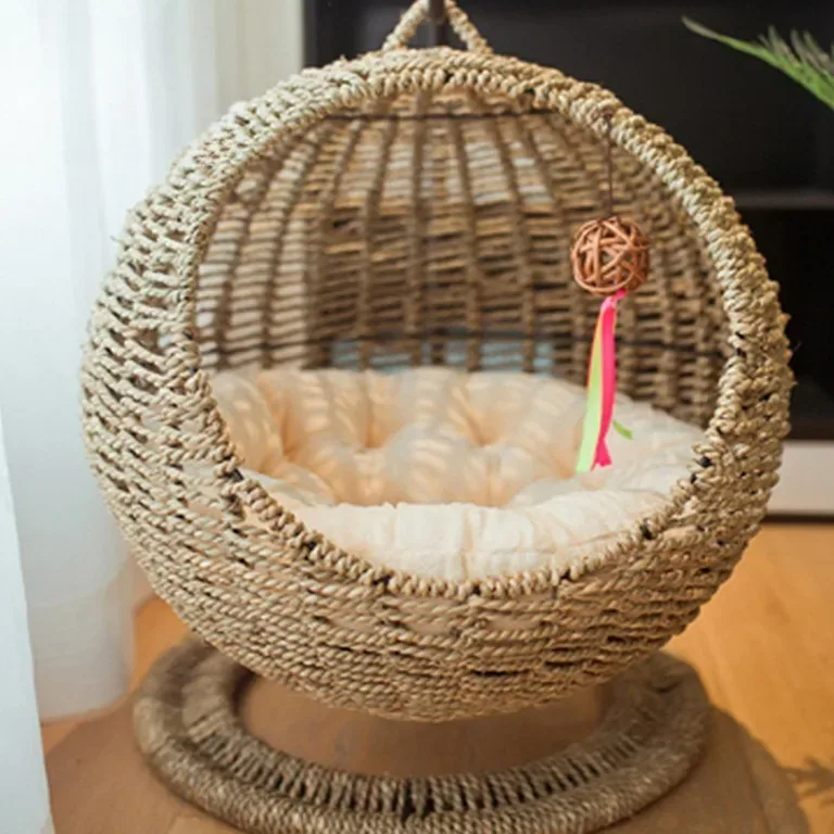 Panier en osier tressé pour chat et petit chien – Image 3