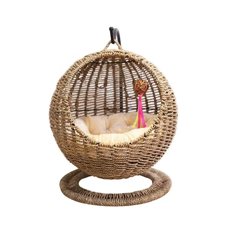 Panier en osier tressé pour chat et petit chien – Image 4