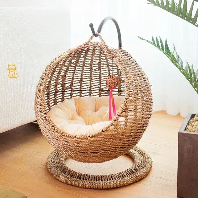 Panier en osier tressé pour chat et petit chien – Image 5
