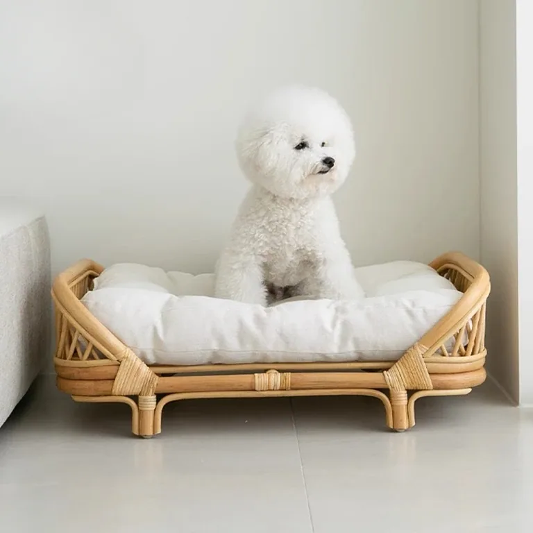 Panier en rotin tissé pour petits et moyens chiens – Image 2