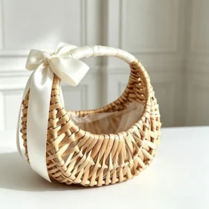 Panier en rotin tressé pour fleurs et rangement