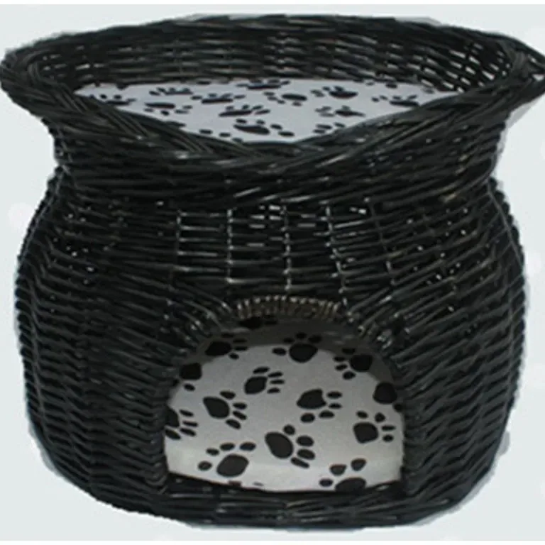 Panier litière en rotin tressé pour petit chien – Image 2
