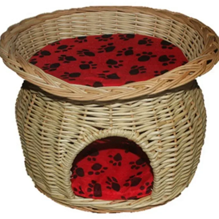 Panier litière en rotin tressé pour petit chien – Image 3