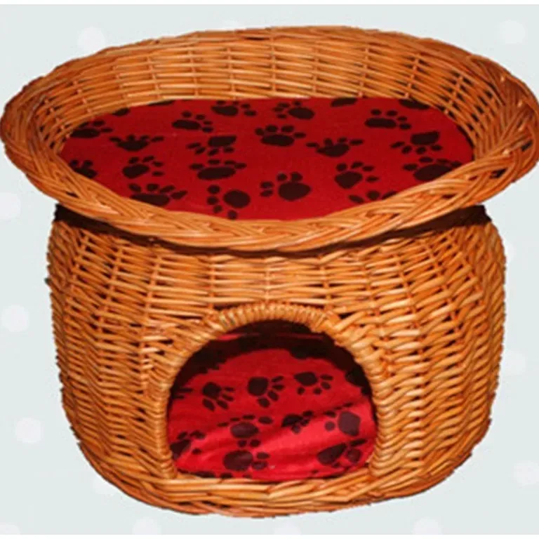 Panier litière en rotin tressé pour petit chien – Image 4