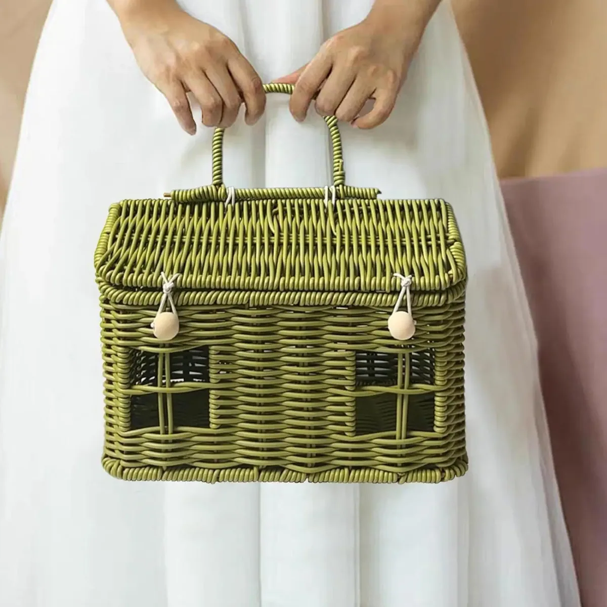 Panier maison en rotin tressé pour rangement – Image 3