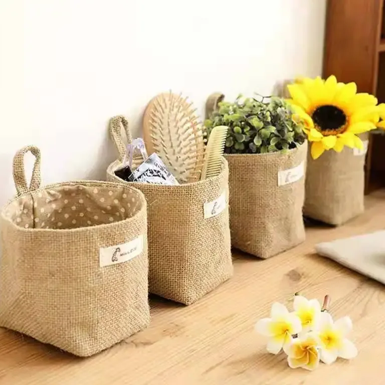 Panier mural en tissu style nordique pour rangement – Image 2