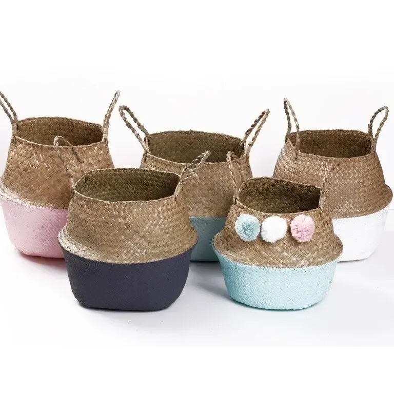Panier pliable en rotin tressé avec poignée – Image 5
