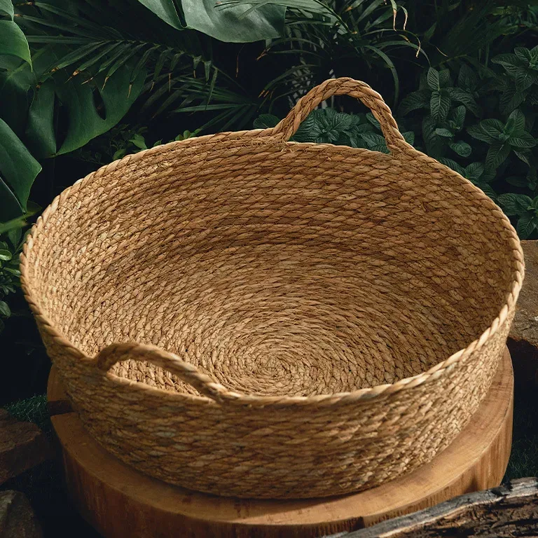 Panier rond en bambou respirant pour chat et chiot – Image 4