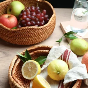 Panier tressé en bambou modèle Orange