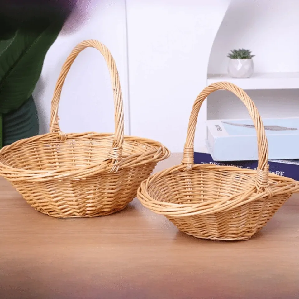 Panier tressé en osier portable multifonction – Image 3