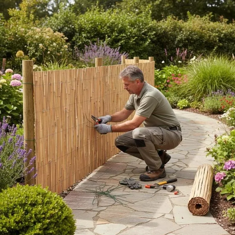 Panneau brise-vue en bambou pour jardin 1000x70 cm
