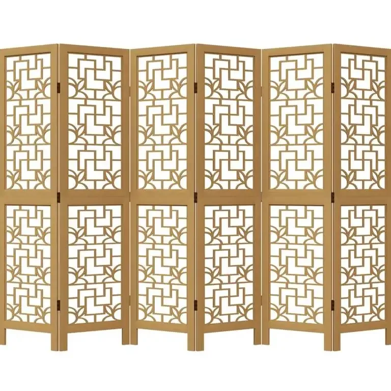 Paravent 3 panneaux en bois massif pliable pour intérieur – Image 4