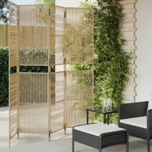Paravent 3 panneaux en polyrotin résistant pour intérieur/extérieur