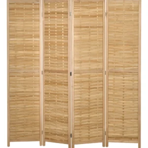 Paravent 4 panneaux en bambou 160 x 170 cm