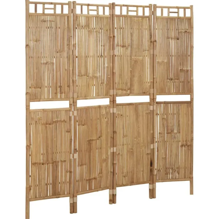 Paravent bambou naturel pliable 4 panneaux 160x180 cm – Image 5