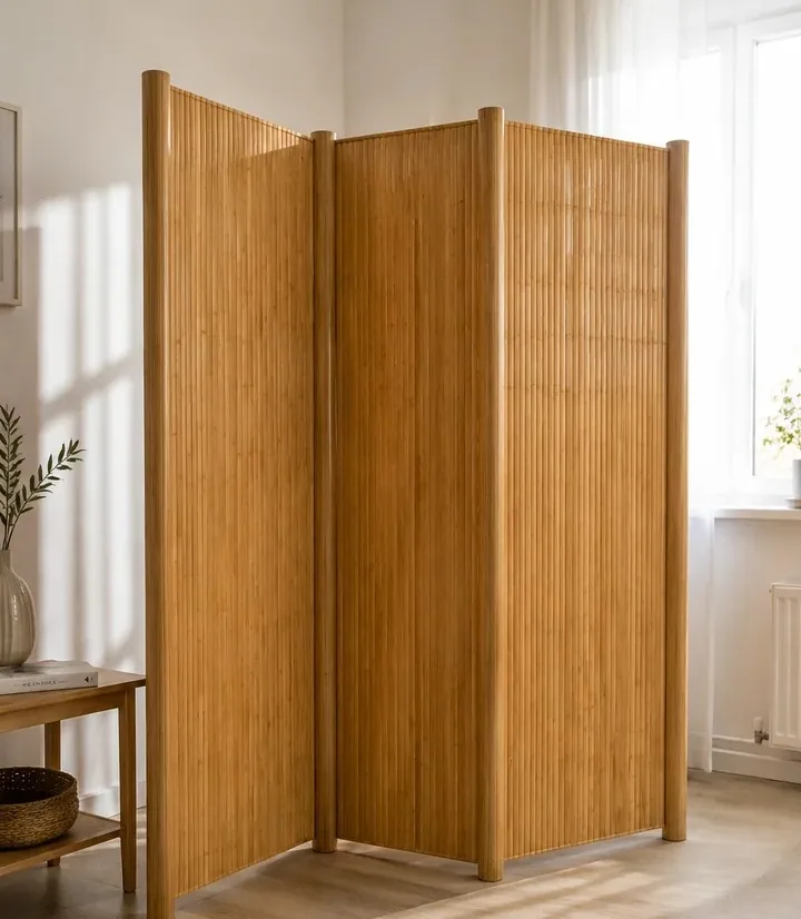 Paravent en bambou naturel 165 x 400 cm autoportant – Image 5