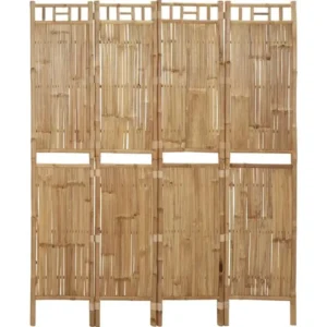 Paravent pliable 160 x 180 cm en plastique naturel