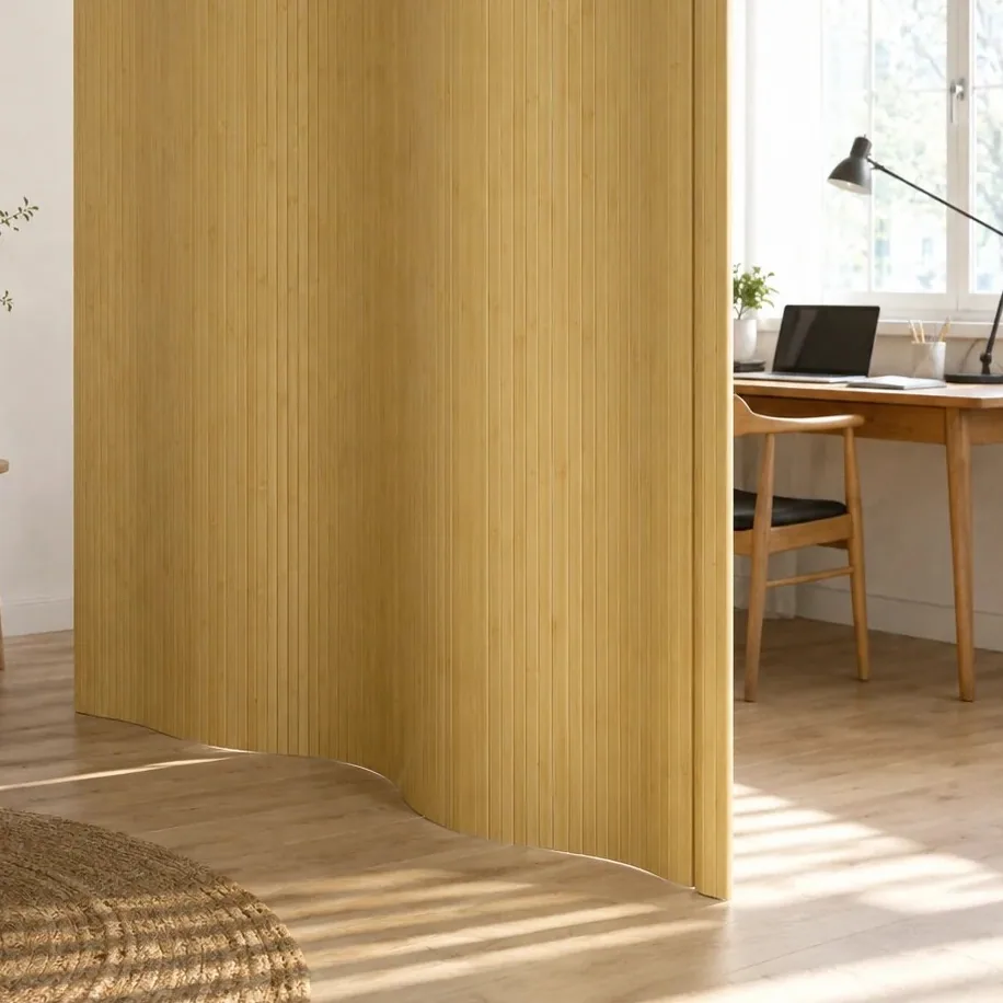 Paravent pliable en bambou naturel 165x600 cm