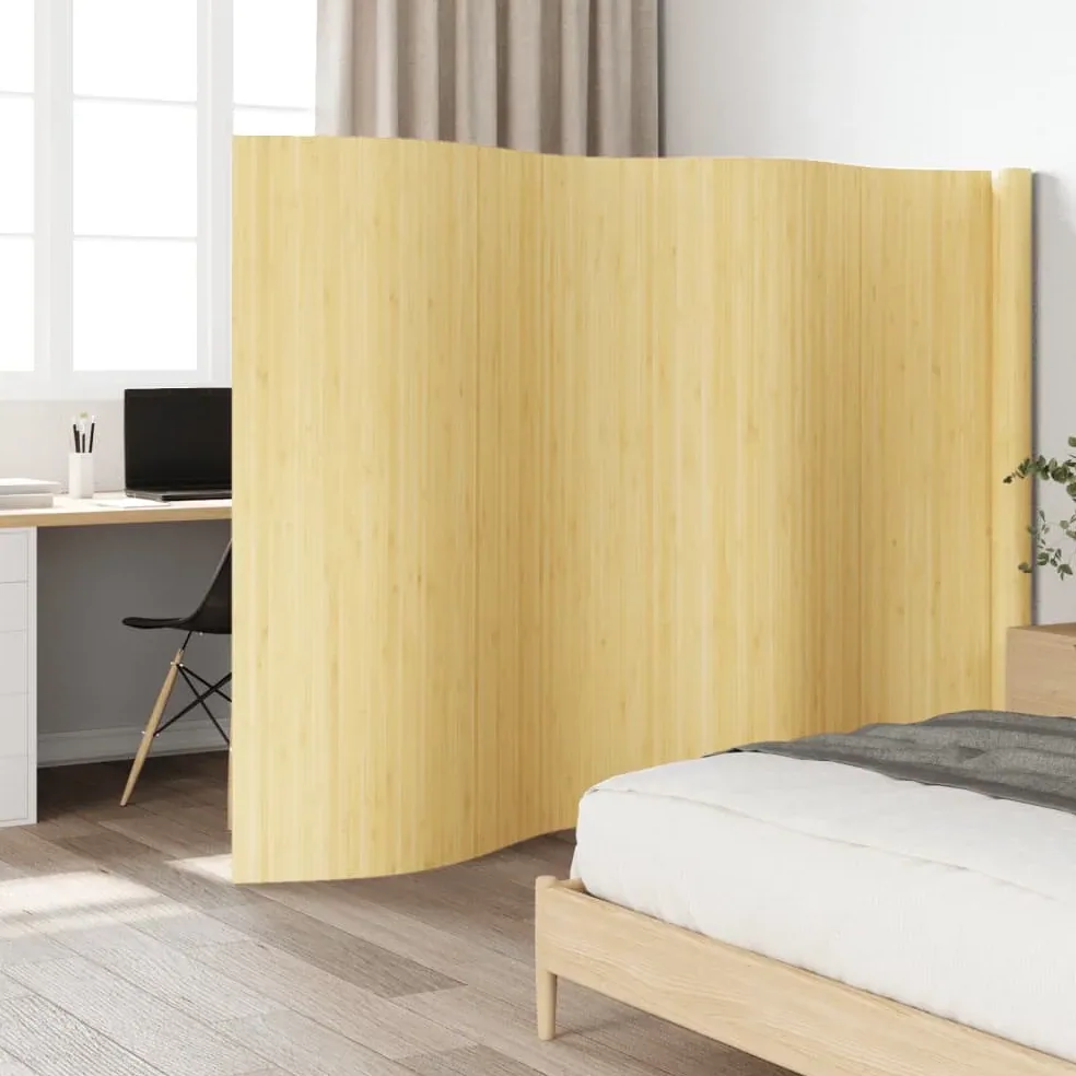 Paravent pliable en bambou naturel 165x600 cm – Image 2
