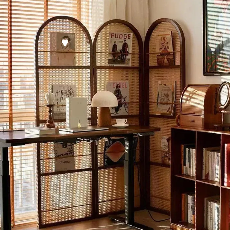 Paravent pliant rotin style classique pour intérieur – Image 3