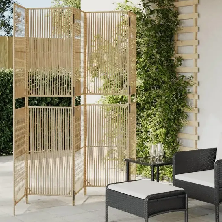 Paravent polyrotin 5 panneaux design moderne