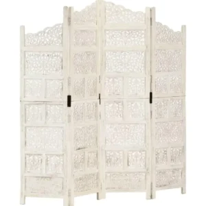 Paravent sculpté en bois de manguier 4 panneaux 160x165 cm