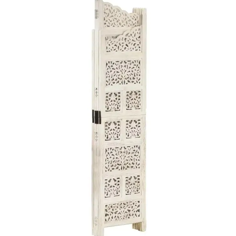 Paravent sculpté en bois de manguier 4 panneaux 160x165 cm – Image 2