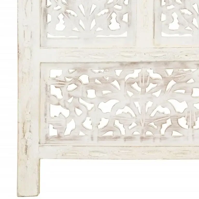 Paravent sculpté en bois de manguier 4 panneaux 160x165 cm – Image 4