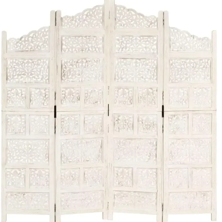 Paravent sculpté en bois de manguier 4 panneaux 160x165 cm – Image 5
