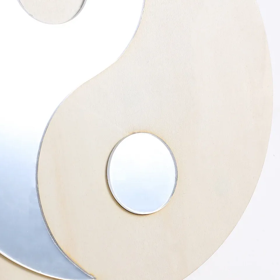Pendentif miroir acrylique Tai Chi Bagua en bois – Image 4