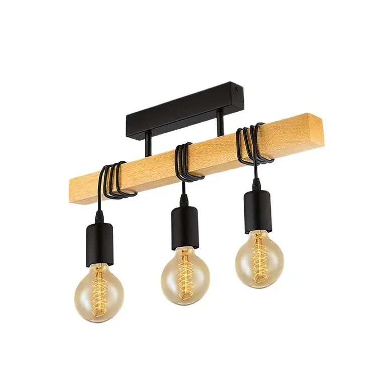 Plafonnier rétro en bois pour intérieur – Image 3