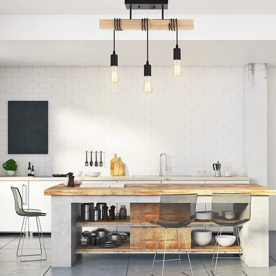 Plafonnier rétro en bois pour intérieur – Image 5