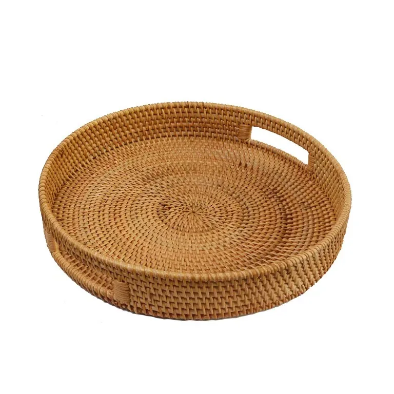Plateau en rotin tissé à la main pour rangement
