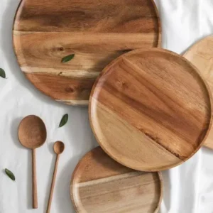Plateau rond en bois naturel 10/15/20/25 cm