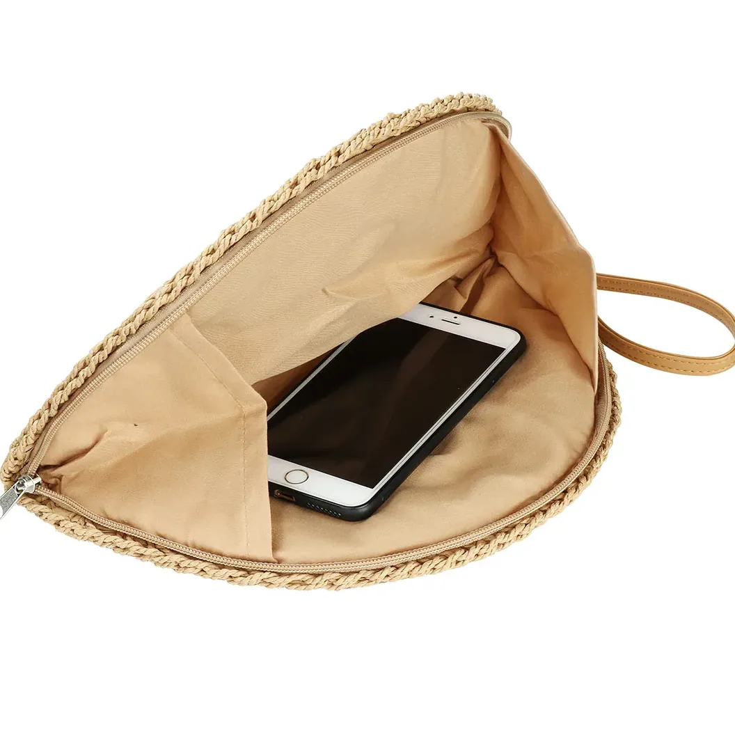 Pochette en paille tissée main bohème pour femme – Image 2