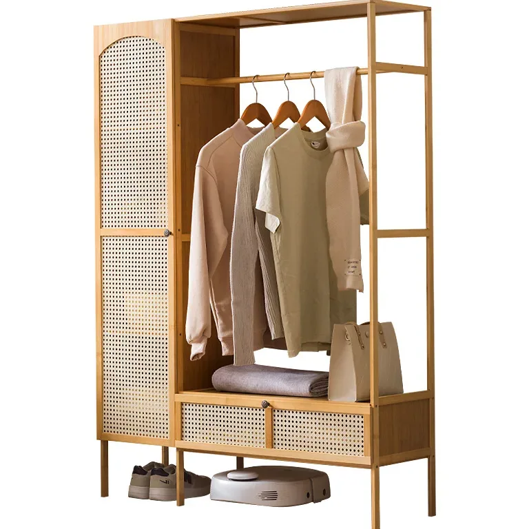 Porte-manteau en rotin et bambou, style vintage – Image 4