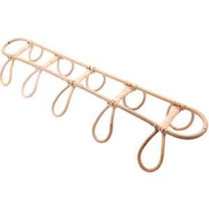 Porte-manteau mural rotin style crochet multiple