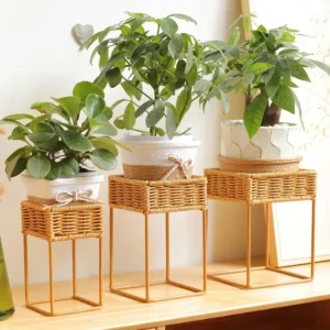 Porte-plante en rotin pour pot décoratif