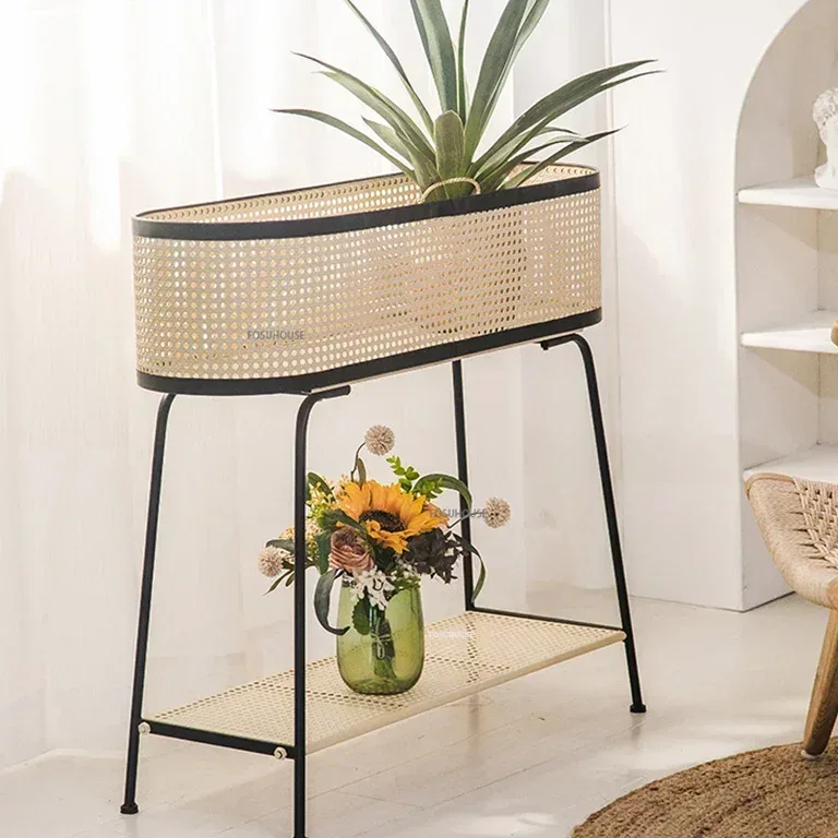 Porte-plantes rotin 2 niveaux A-2 (lot de 2) – Image 3