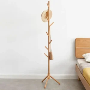 Porte‑manteau sur pied en bois style arbre
